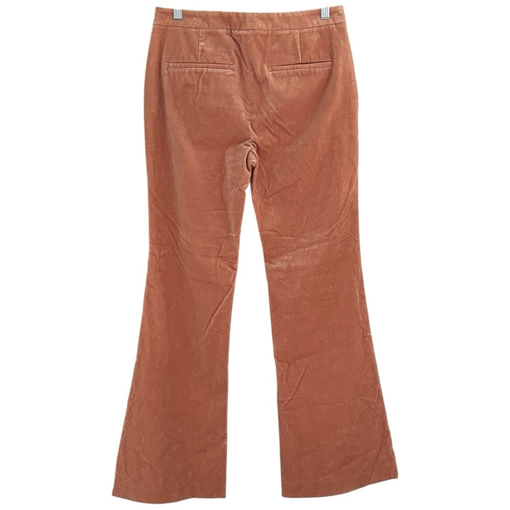 Theory Women’s Peach Caroleena Stretch Flared Crushed Velvet Pants Sz 4 - Picture 2 of 7